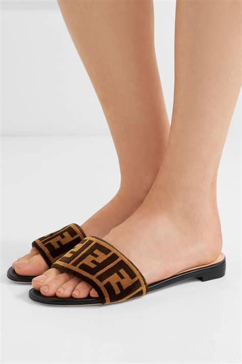 fendi logo slides brown|fendi ready to wear logo.